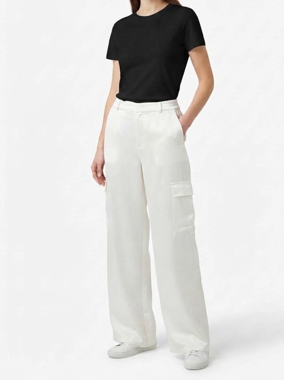 Emerson Lang off White / light cream Cargo Pants Wide Leg NWT Contemporary